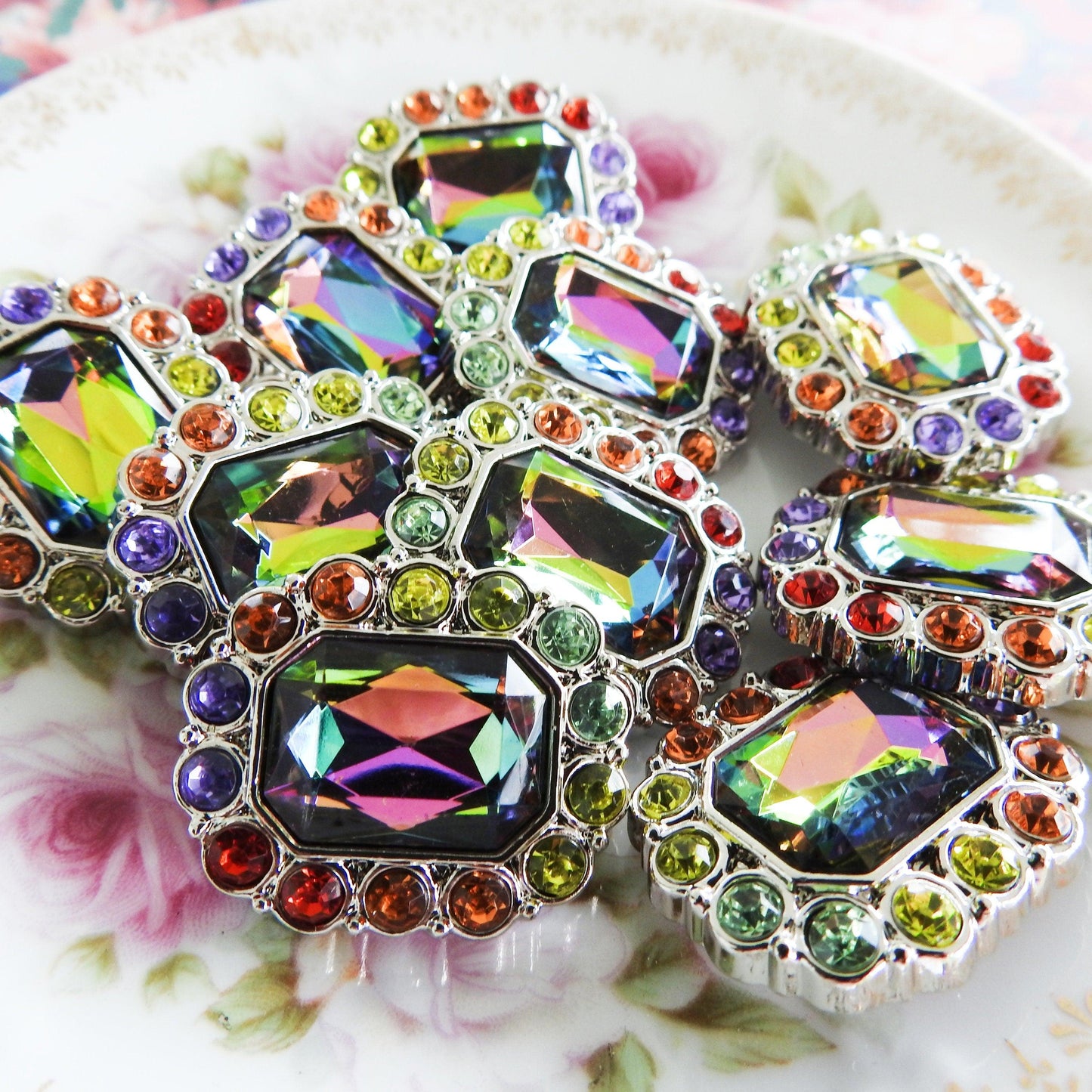 Magic of Gifts Fancy Designer Rhinestones Buttons Decorative