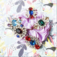 Fancy buttons embellishments for hats and fascinators and for jewelry making - Lot of 5 buttons
