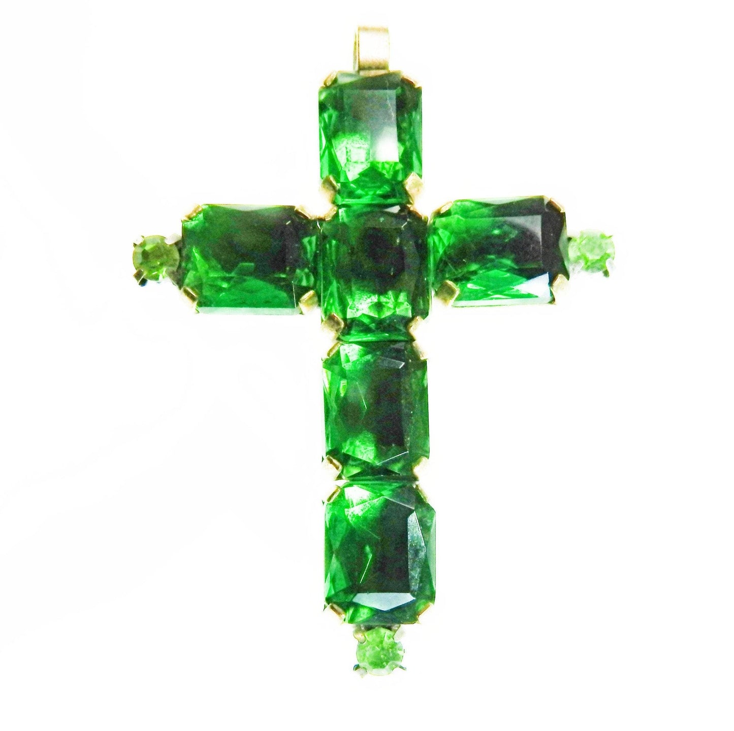 Green cross pendant for religious jewelry making, holy Christian roman cross for jewellery, catholic gift for adult baptism, gifts mom