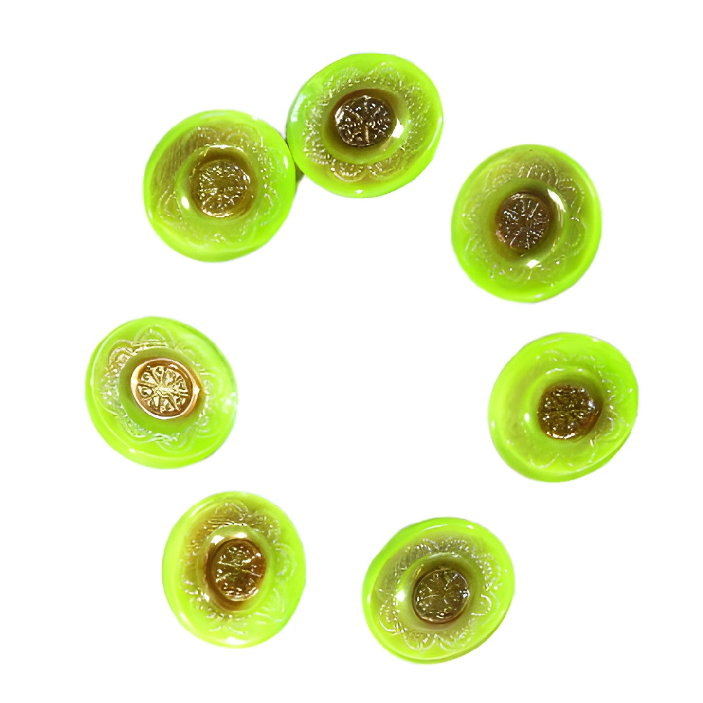 Green vintage glass buttons - zazaofcanada