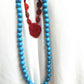 Bohemian Style Beaded Necklaces for Women - Set of 2 (Turquoise Blue and Garnet Red) - Boho-chic Accessories - Gift for women