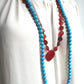 Bohemian Style Beaded Necklaces for Women - Set of 2 (Turquoise Blue and Garnet Red) - Boho-chic Accessories - Gift for women