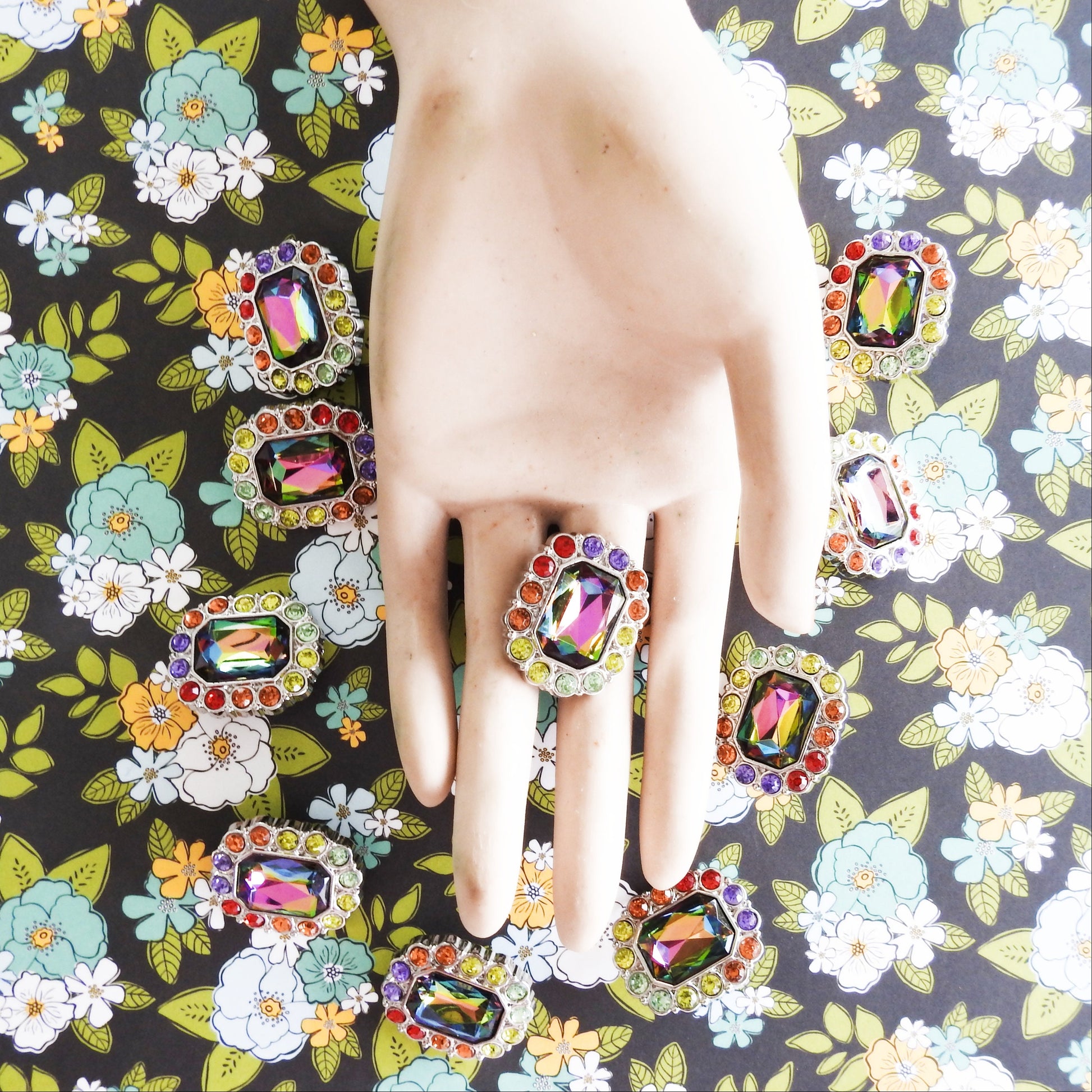 Fancy big rhinestone buttons