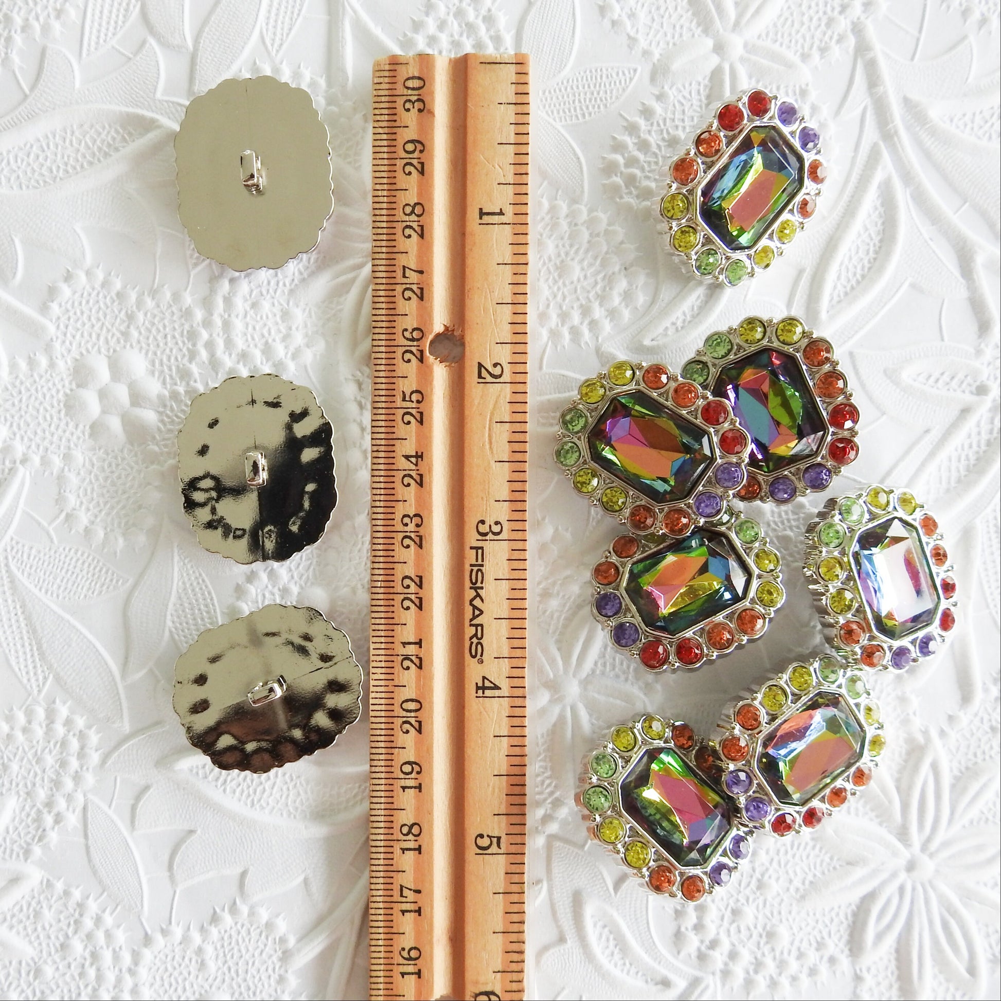 Fancy big rhinestone buttons