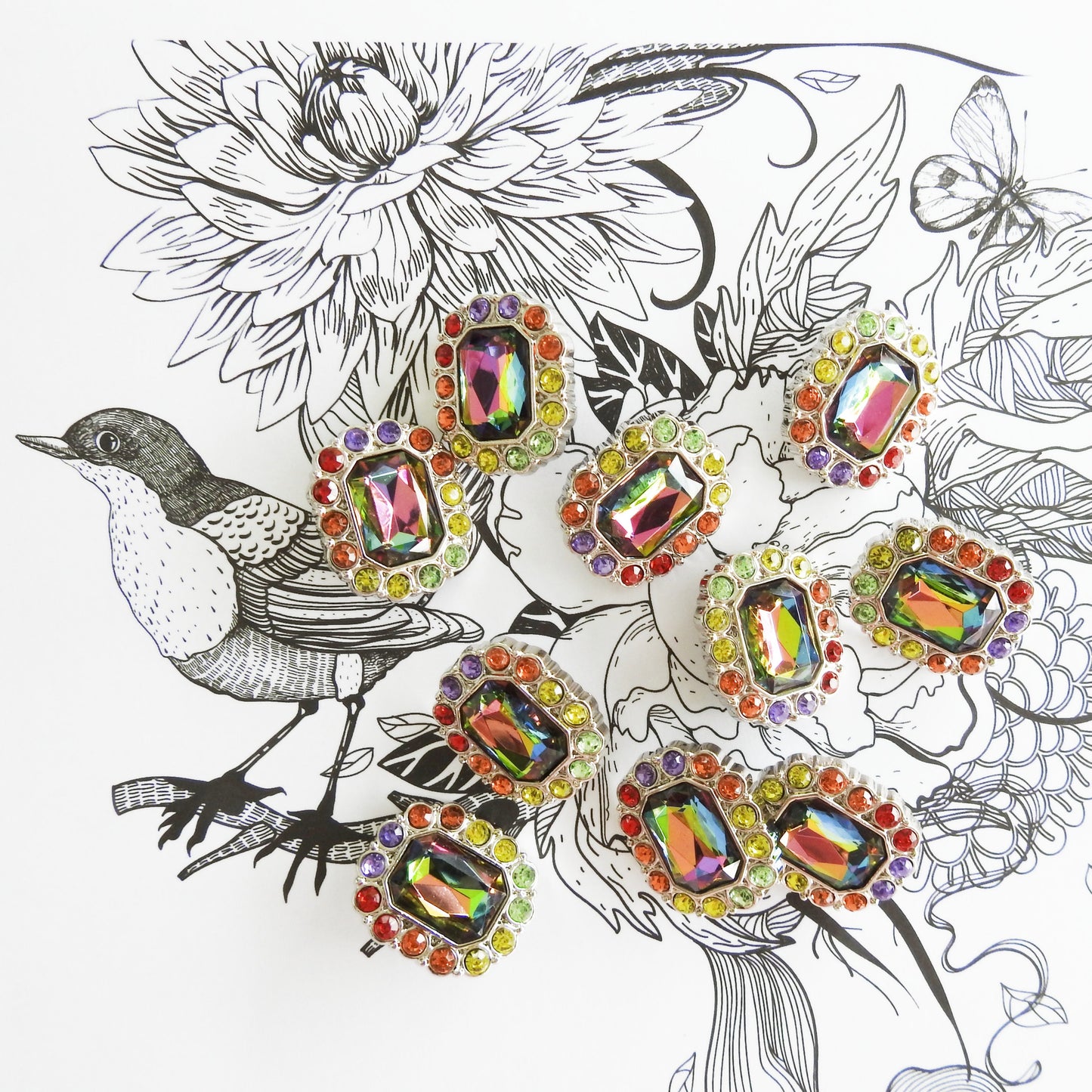 Fancy big rhinestone buttons