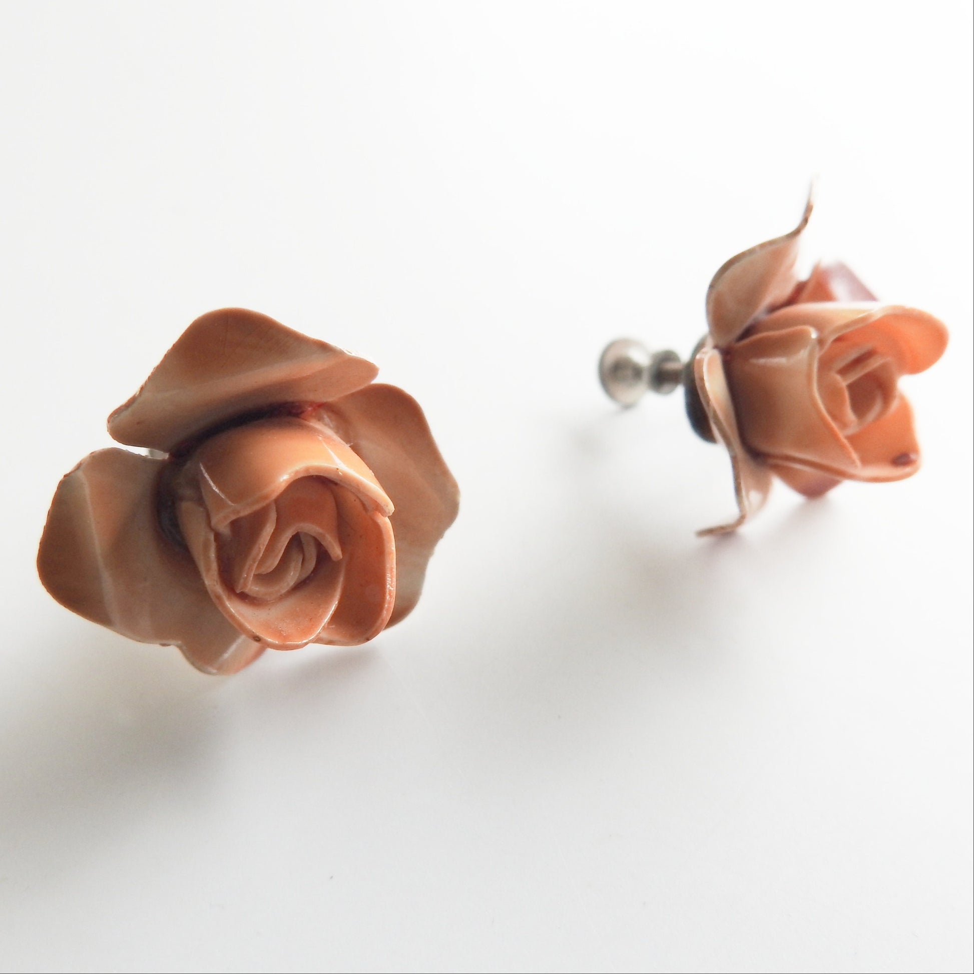 Antique Flower Screw Back Earrings