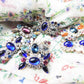 Bow-shaped Czech glass buttons