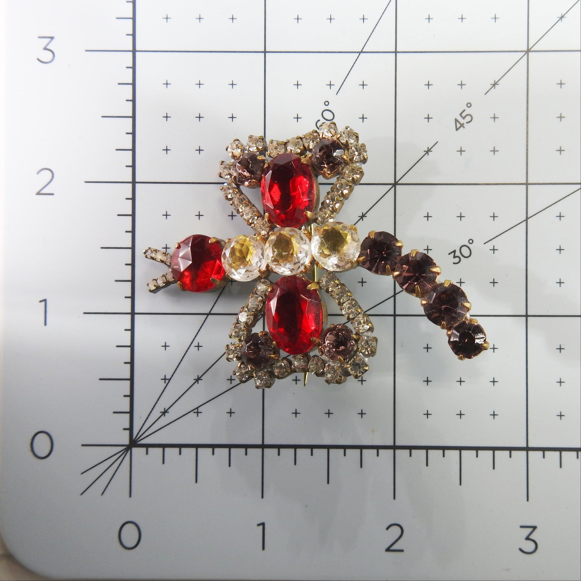 Crystal-embellished Dragonfly Brooch