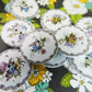 Painted wooden buttons with flowers