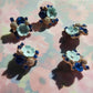 Blue flower-shaped decorative buttons