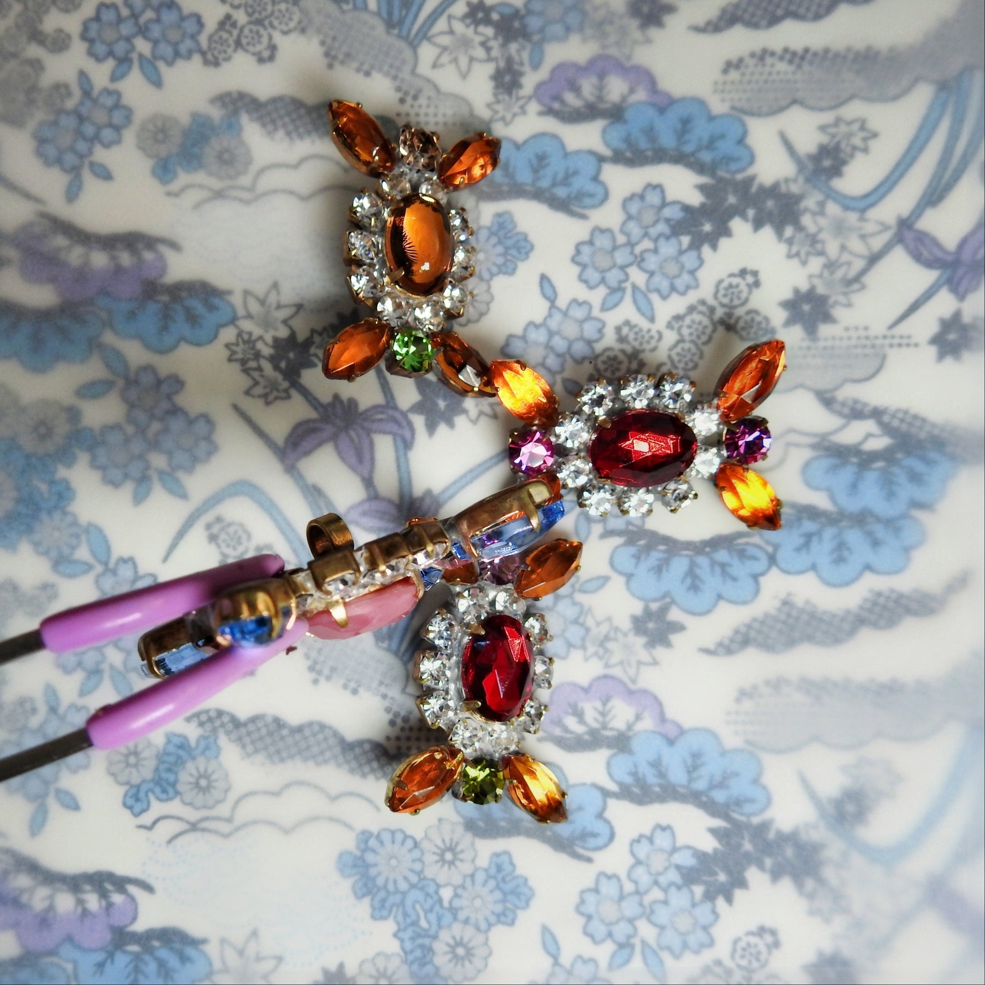 Glass jeweled buttons Embellishments