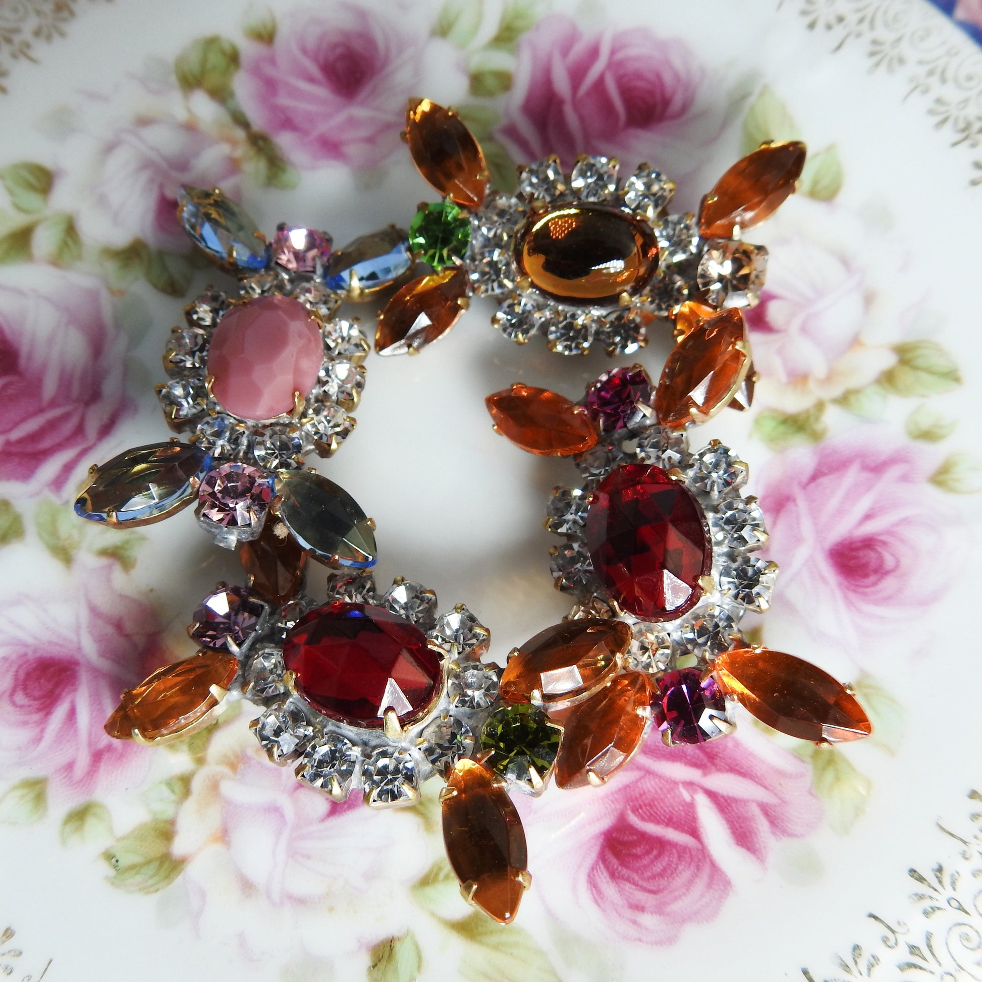 Glass jeweled buttons Embellishments