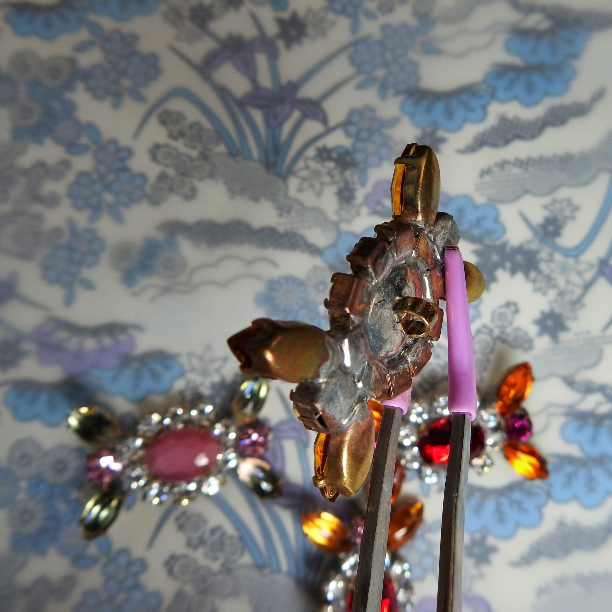 Glass jeweled buttons Embellishments