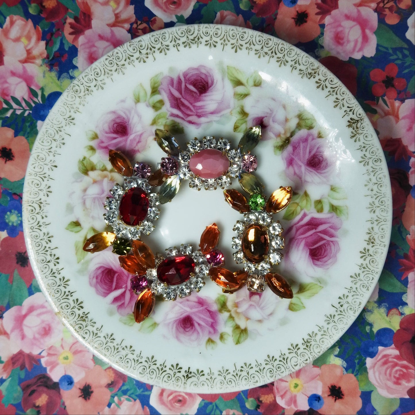 Glass jeweled buttons Embellishments