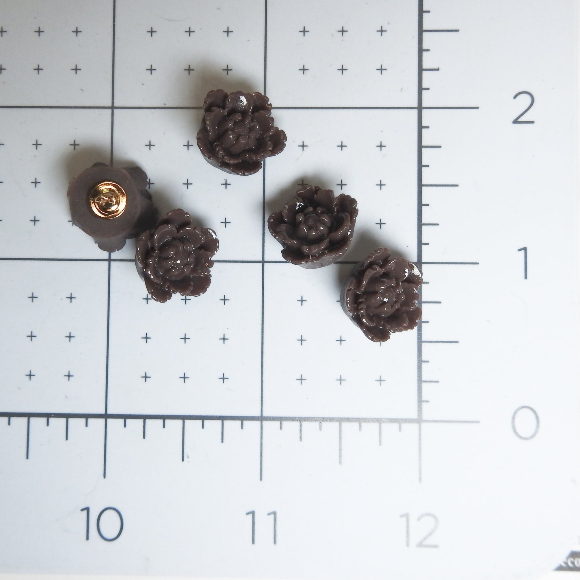 Brown flower buttons