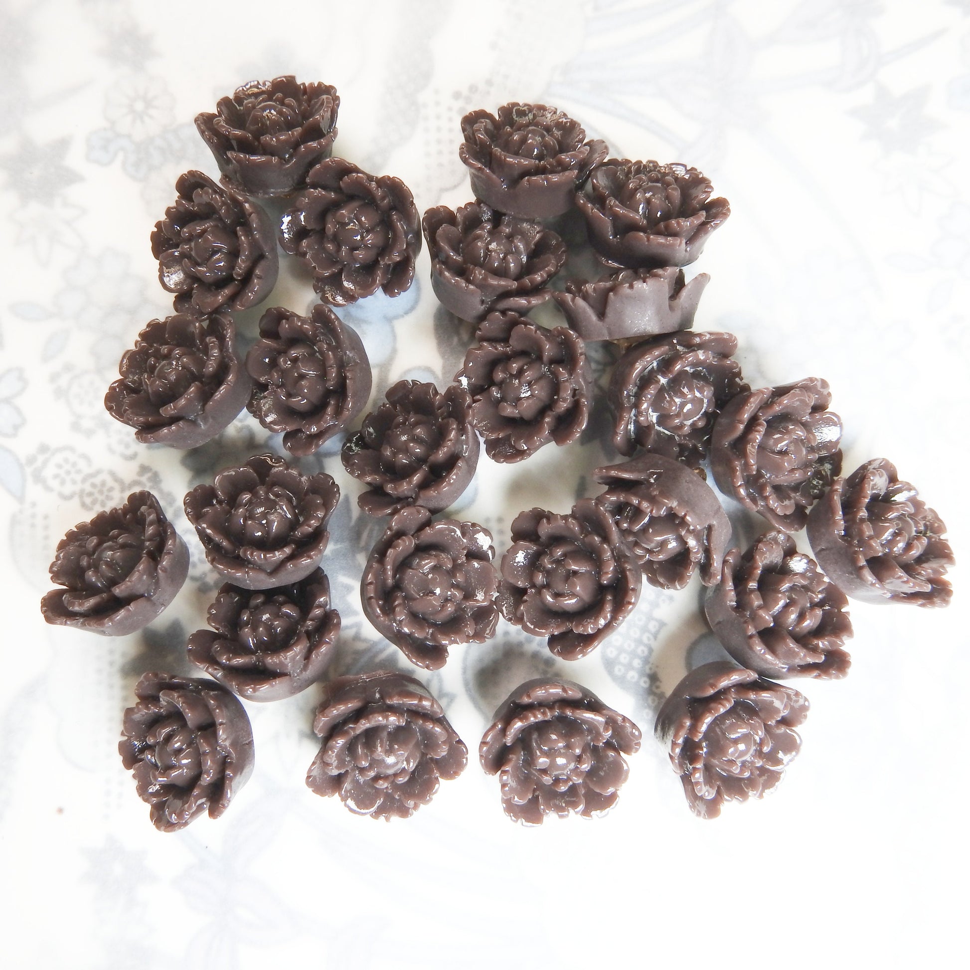 Brown flower buttons