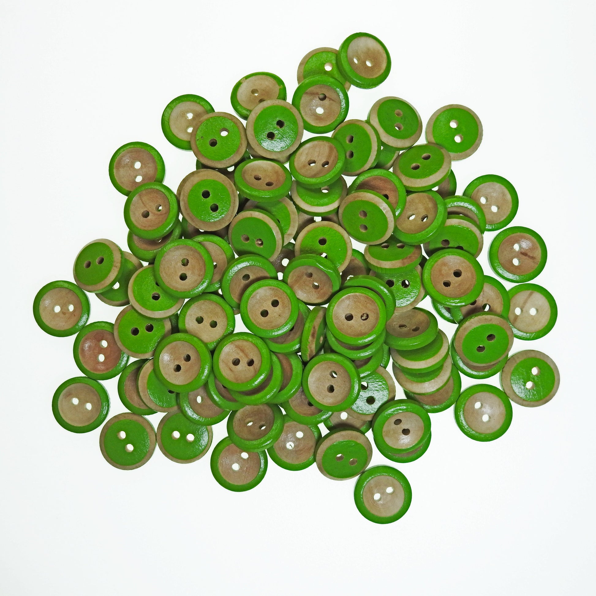 Green wooden buttons