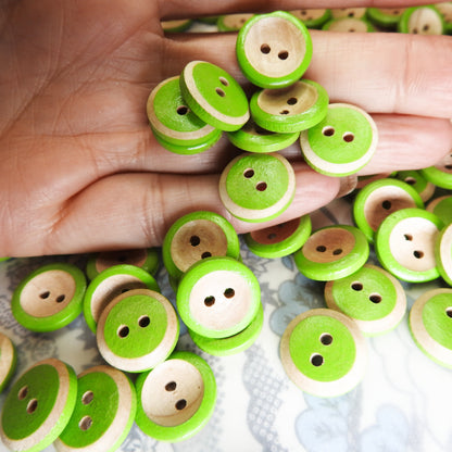 green wood buttons large selection