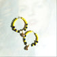 Bright beaded earrings hoop with cute neon yellow