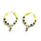Bright beaded earrings hoop with cute neon yellow