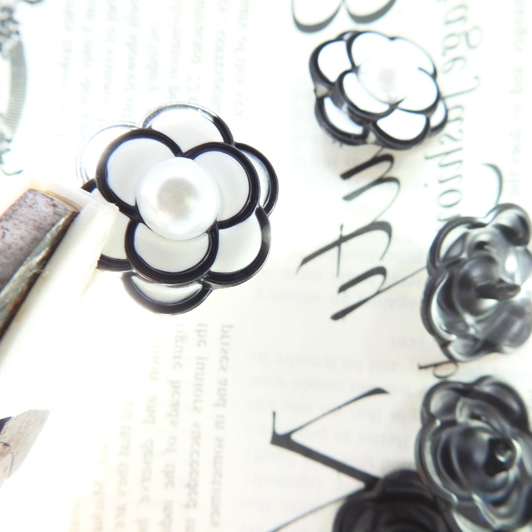 White camellia buttons