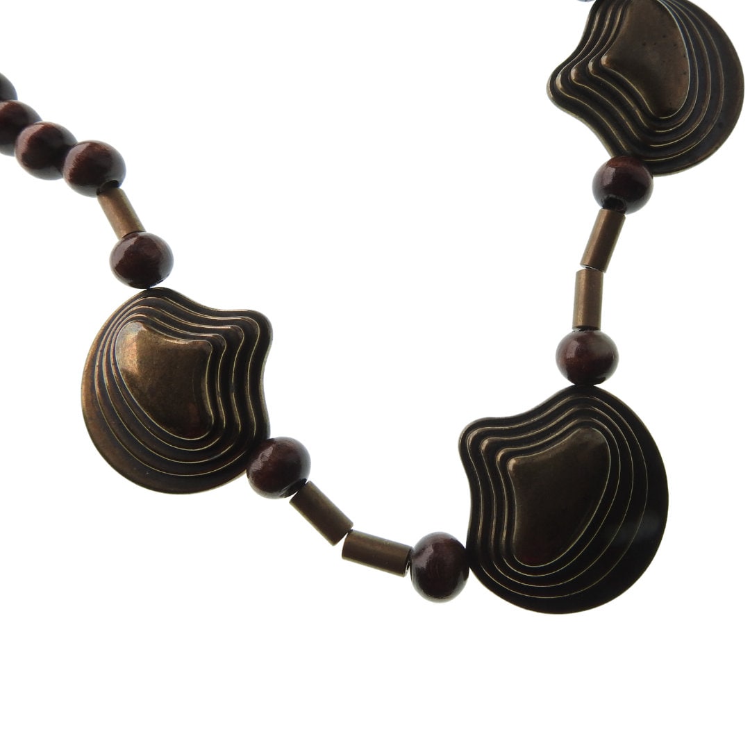 Boho Chic Beaded Wood Necklace