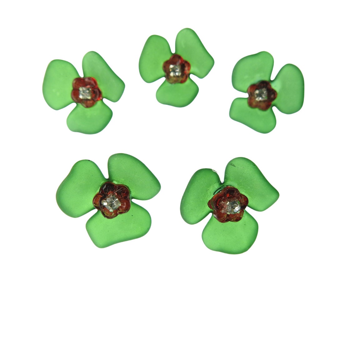 Cute Flower-Shaped Jewel Buttons