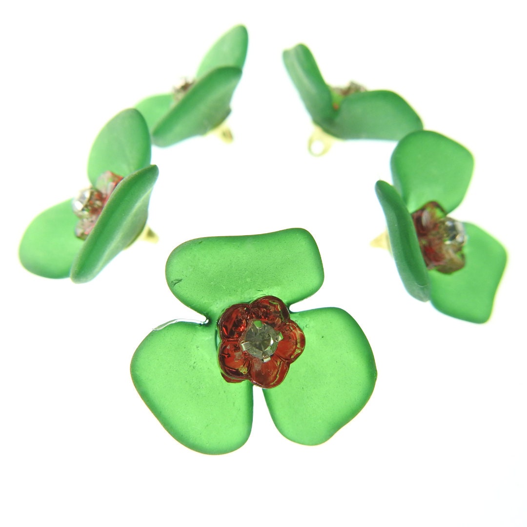 Cute Flower-Shaped Jewel Buttons