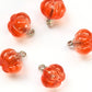 Orange Mini Pumpkins Glass beads for Decoration. Creative gift ideas for jewelry makers. Cute Charms for Craft Enthusiasts. Set of 10, 10 mm