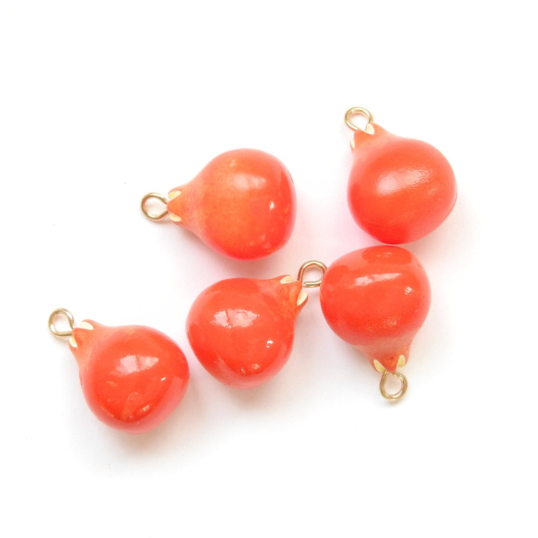 Pomegranate Charms - Set of 5, 20mm - Multifunctional, for Fruit Salad Jewelry-making, Bracelets, Necklaces, Earring hoops, and More