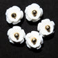 Fancy White Rose Floral Buttons - 20mm Shank Buttons for Wedding Dresses and Handbag Embellishments, Set of 5 - Cool Sewing Crafts,