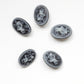 Black Butterfly Cameo Buttons for Sewing, Oval Relief Design - Set of 5, 15 mm, One Hole - Decorative Buttons for Clothing