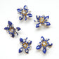 Navy blue flower-shaped fancy buttons