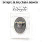 Stunning Antique Black Cameo Brooch pin - Vintage 3-dimensional broach jewellery for women - 70th birthday gift for women