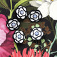 Fancy camellia flower buttons with shank - Set of 5 - 18 mm