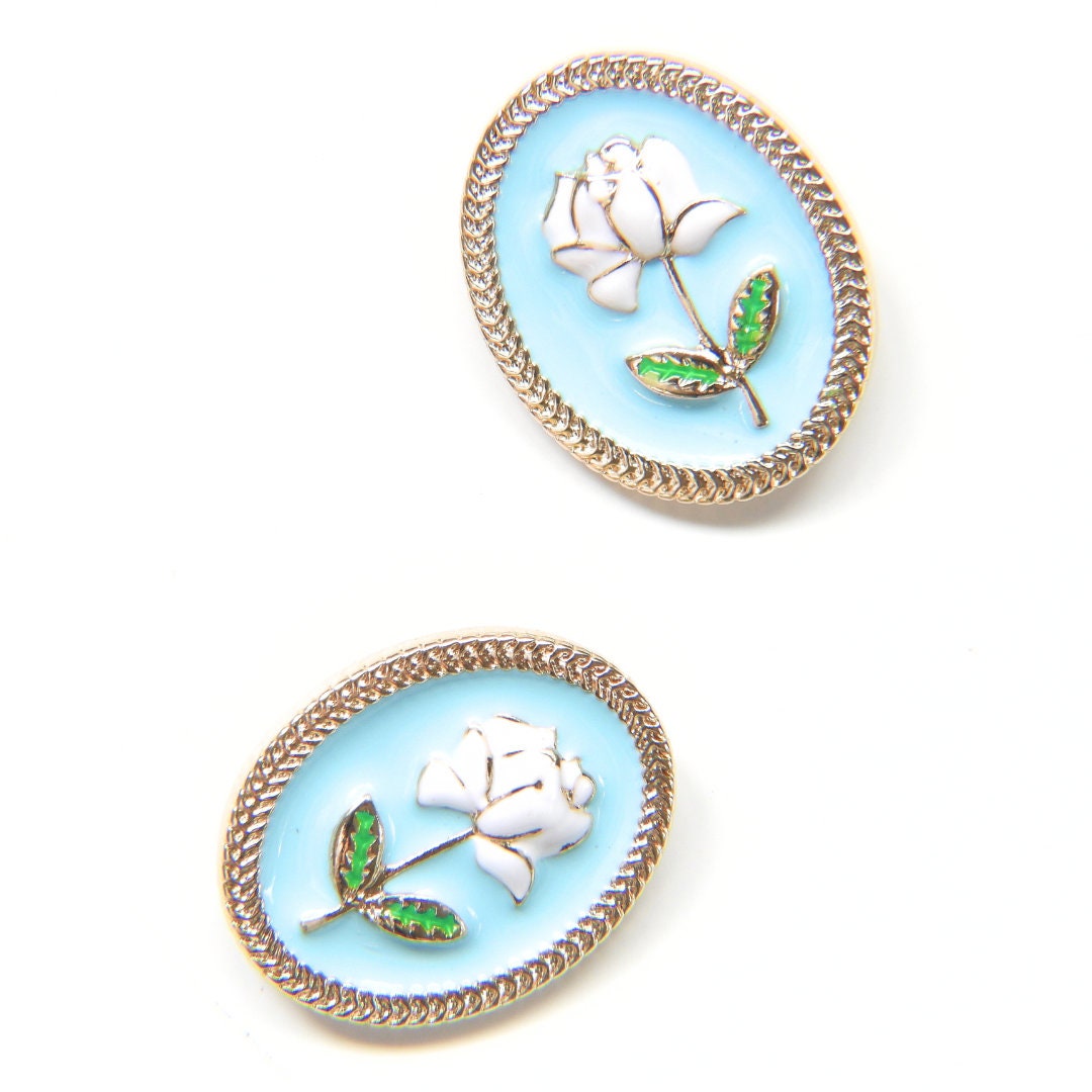 Light Blue Oval Fancy buttons