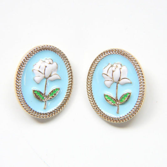 Light Blue Oval Fancy Buttons