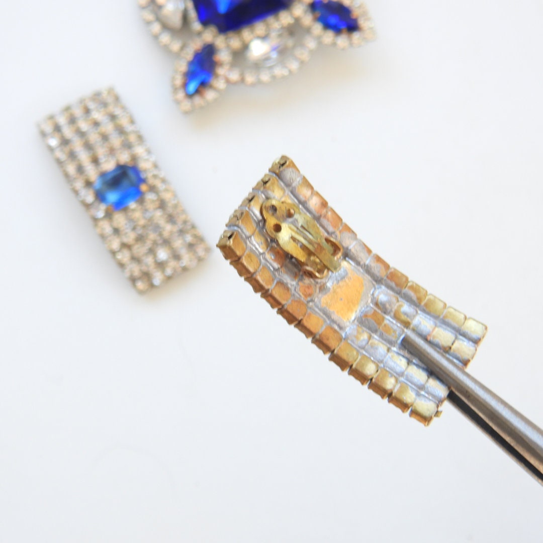 royal blue prom earrings