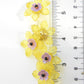 Set of 5 Fancy Flower Buttons in Purple & Lemon Yellow – 30 mm