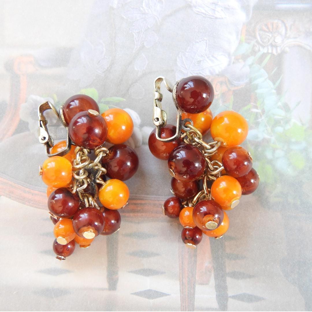 Vintage Clip On Dangling Earrings
