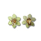 Light Green Floral Clip-On Earrings for Women