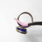 Blue silver wire wrapped ring