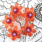 Red Purple Flower Shaped Buttons