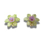 Light Green Floral Clip-On Earrings for Women