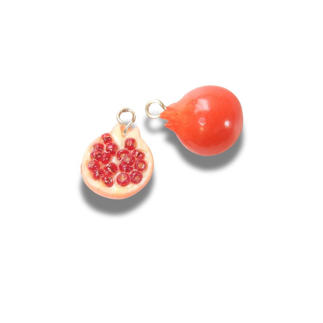 Pomegranate charms for fruit earrings and necklace jewelry