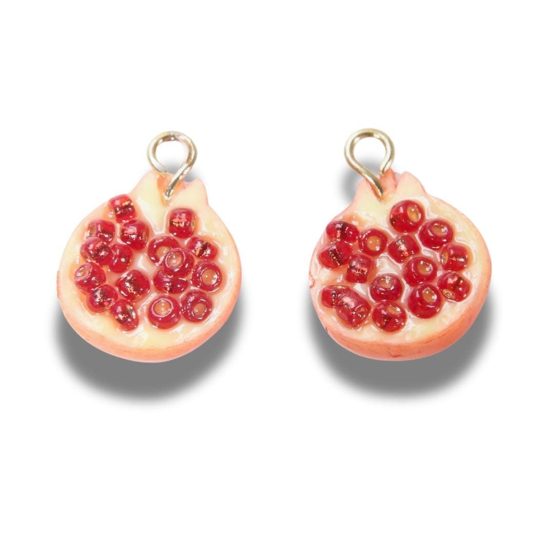 Pomegranate charms for fruit earrings and necklace jewelry