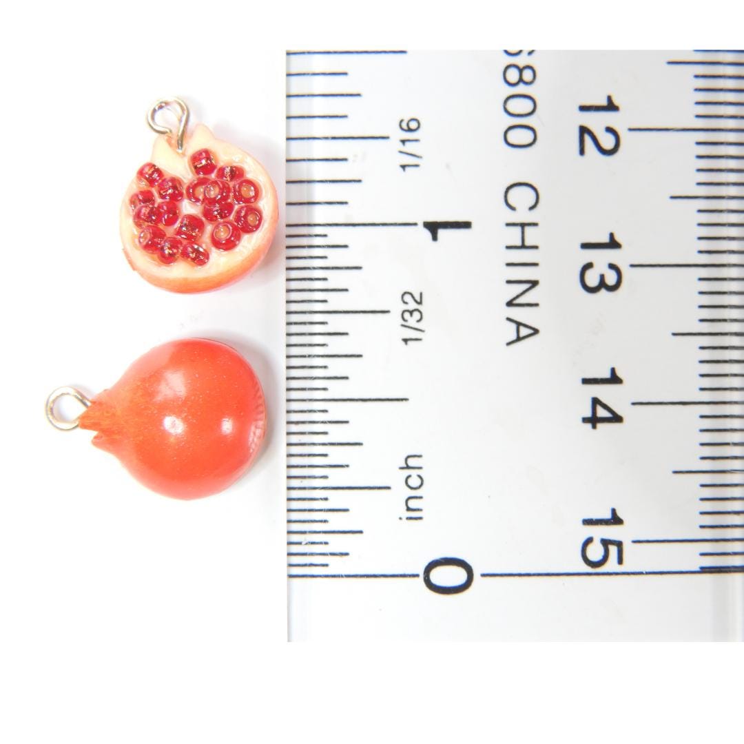 Pomegranate charms for fruit earrings and necklace jewelry