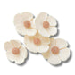 Beige Brown Flower Button Collection, Set of 5 with Shank for Sewing - Fall Winter Wedding Bouquets and Clothing Decoration