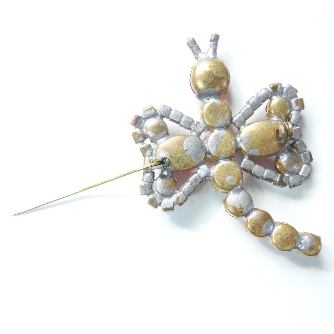 Crystal-embellished Dragonfly Brooch