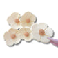 Beige Brown Flower Button Collection, Set of 5 with Shank for Sewing - Fall Winter Wedding Bouquets and Clothing Decoration